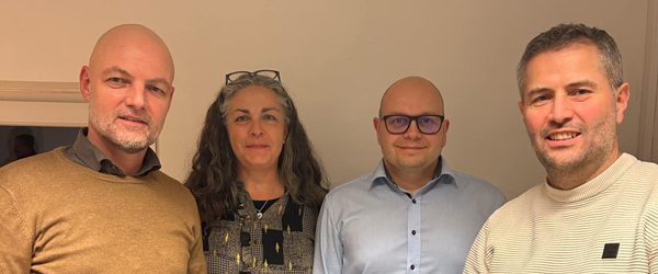 På billedet ses de nyvalgte kandidater fra Frederikshavn Syd Vælgerforening. Fra venstre: Mogens Brag, Mette Hardam, Jørgen Engbjerg og borgmesterkandidat Jon Andersen. Venstre: Nye stærke profiler fra den sydlige del af kommunen