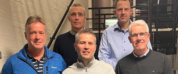 På billedet ses de første kandidater til Venstres liste ved KV25. På bagerste række: Jan Bjeldbak og Kuno Albertsen. På forreste række: Ole Rasmussen, borgmesterkandidat Jon Andersen og Anders Brønnum. Venstre Frederikshavn har valgt de første fire kandidater til KV25